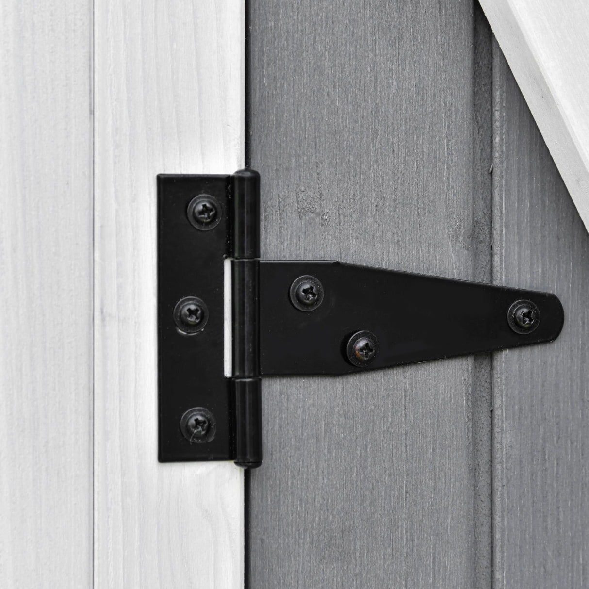 easycomfort easycomfort casetta da giardino porta utensili in legno doppia porta con blocco e tavolo rimovibile 139x75x160cm grigio