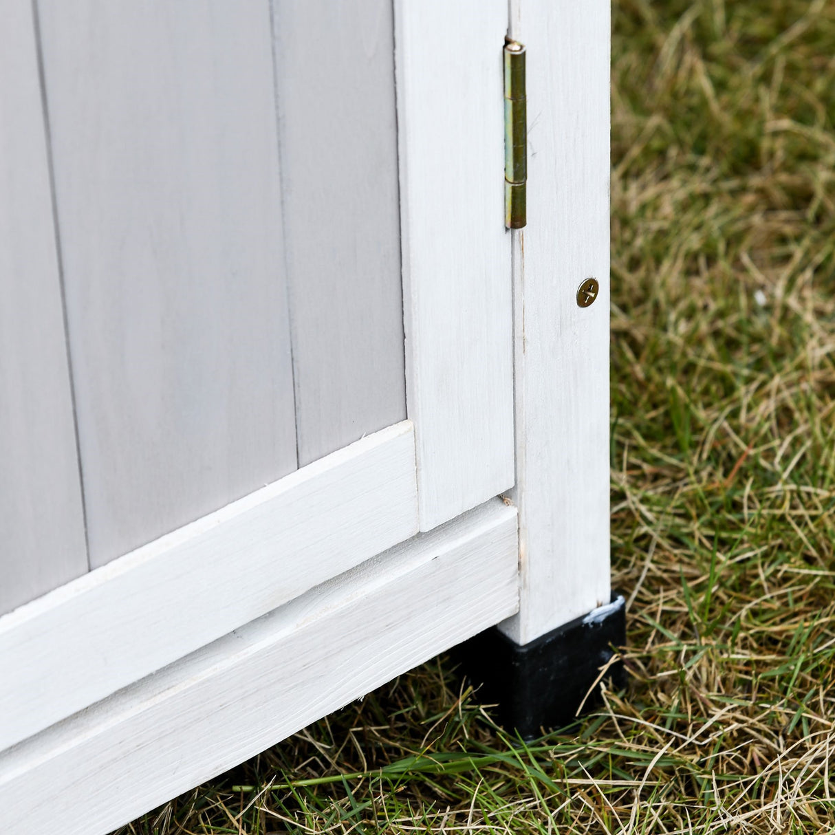 easycomfort easycomfort casetta porta attrezzi in legno di abete a 3 livelli con tetto in bitume 77x58x175 cm grigio