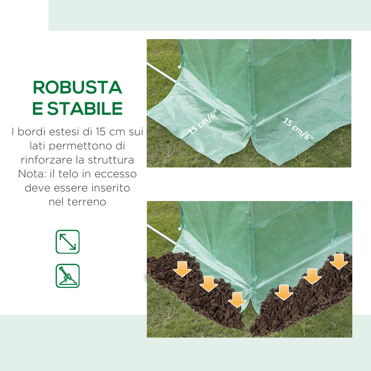 easycomfort easycomfort telo per serra in pe con 12 finestre porta avvolgibile e bordi interrati 6x3x2 m verde
