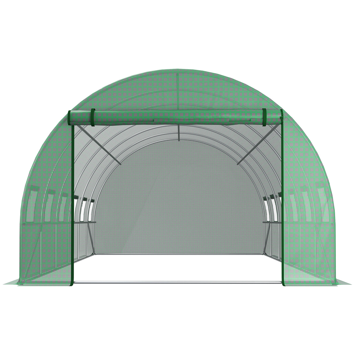 easycomfort easycomfort telo per serra in pe con 12 finestre porta avvolgibile e bordi interrati 6x3x2 m verde