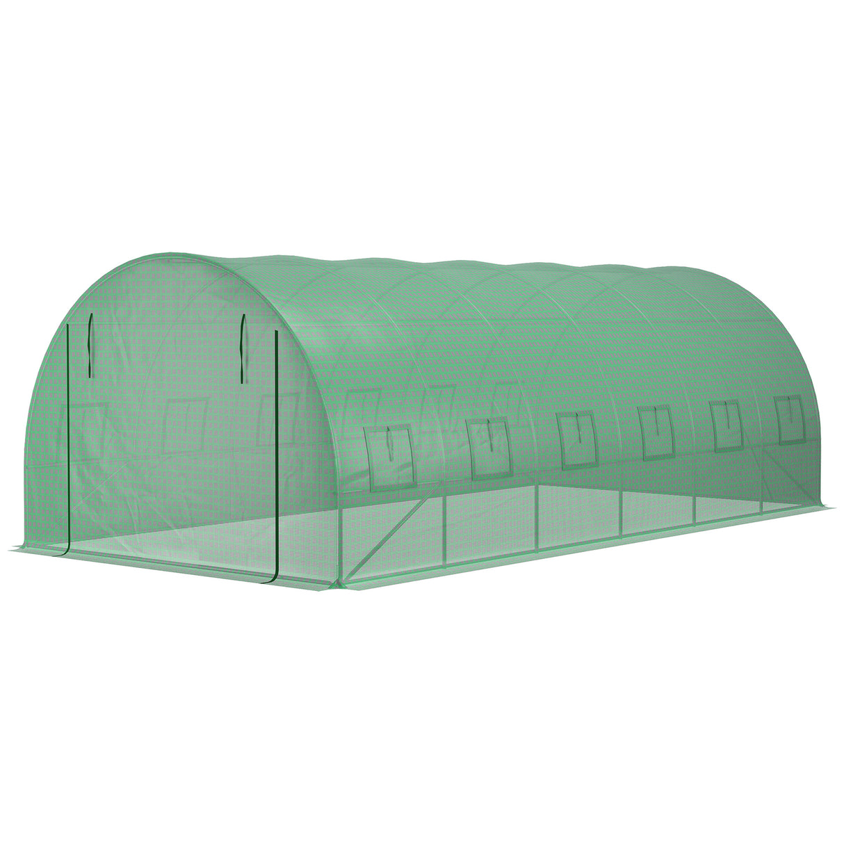 easycomfort easycomfort telo per serra in pe con 12 finestre porta avvolgibile e bordi interrati 6x3x2 m verde