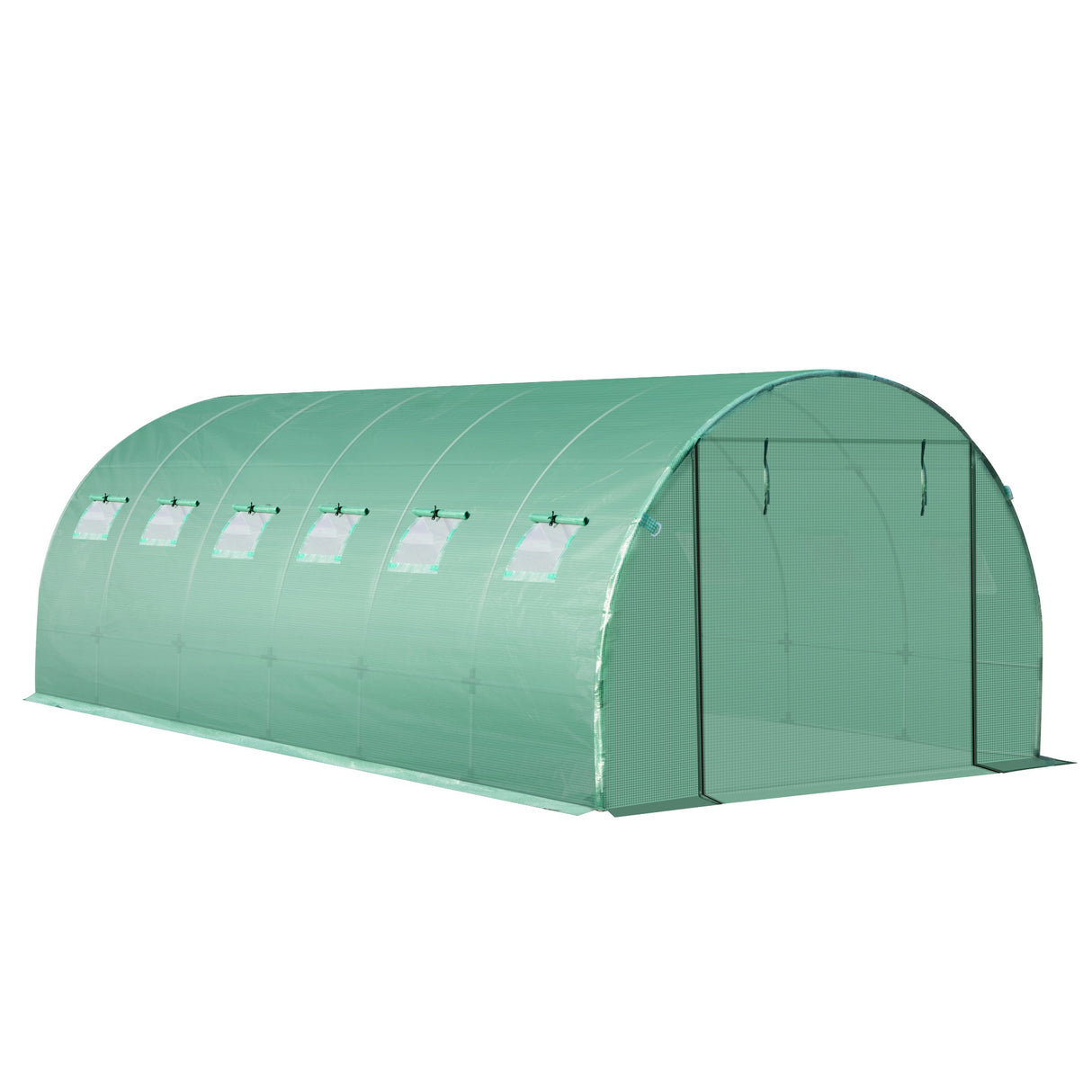 easycomfort easycomfort telo per serra in pe con 12 finestre porta avvolgibile e bordi interrati 6x3x2 m verde