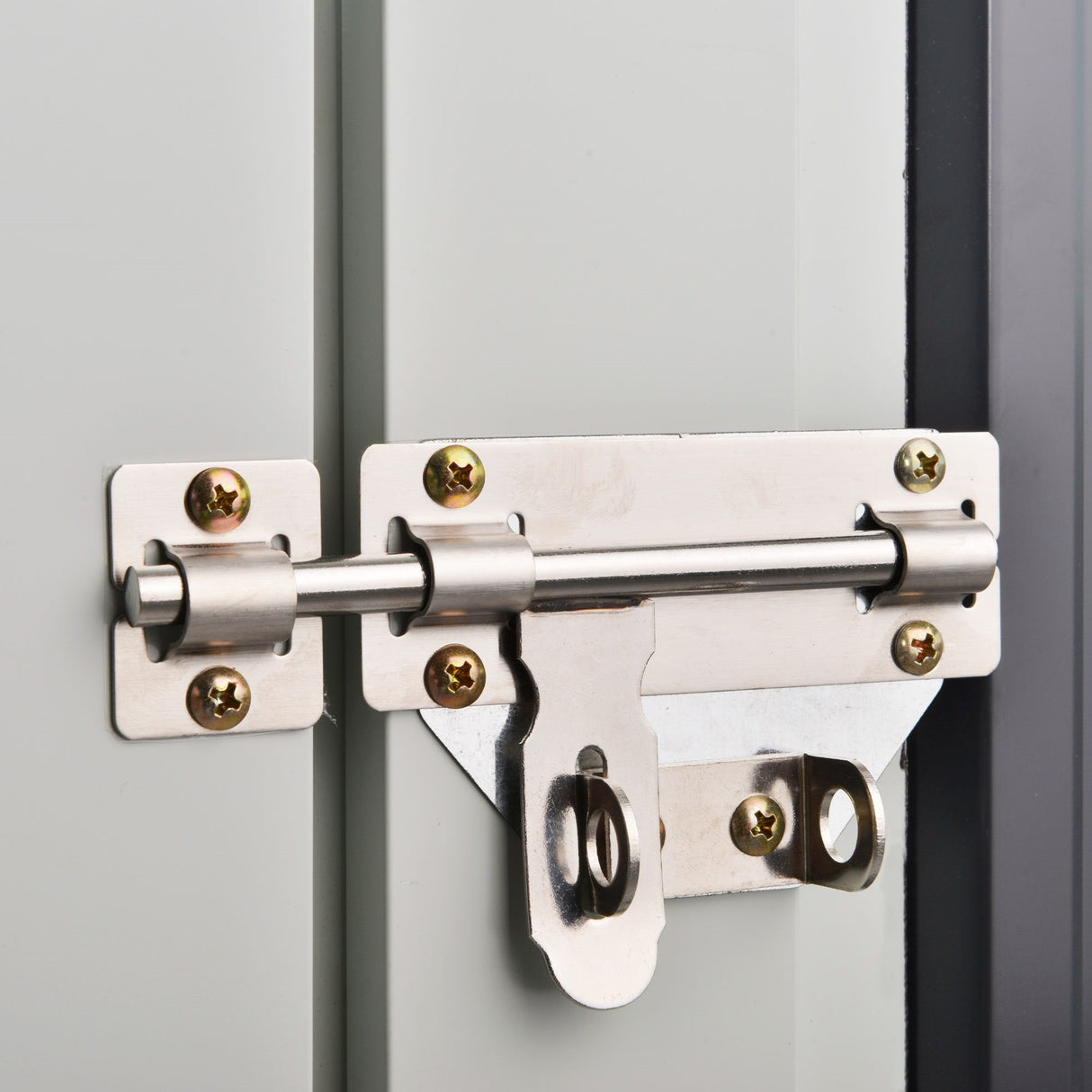 easycomfort easycomfort casetta da giardino in lamiera di acciaio con doppia porta 147x86x134cm nero e bianco