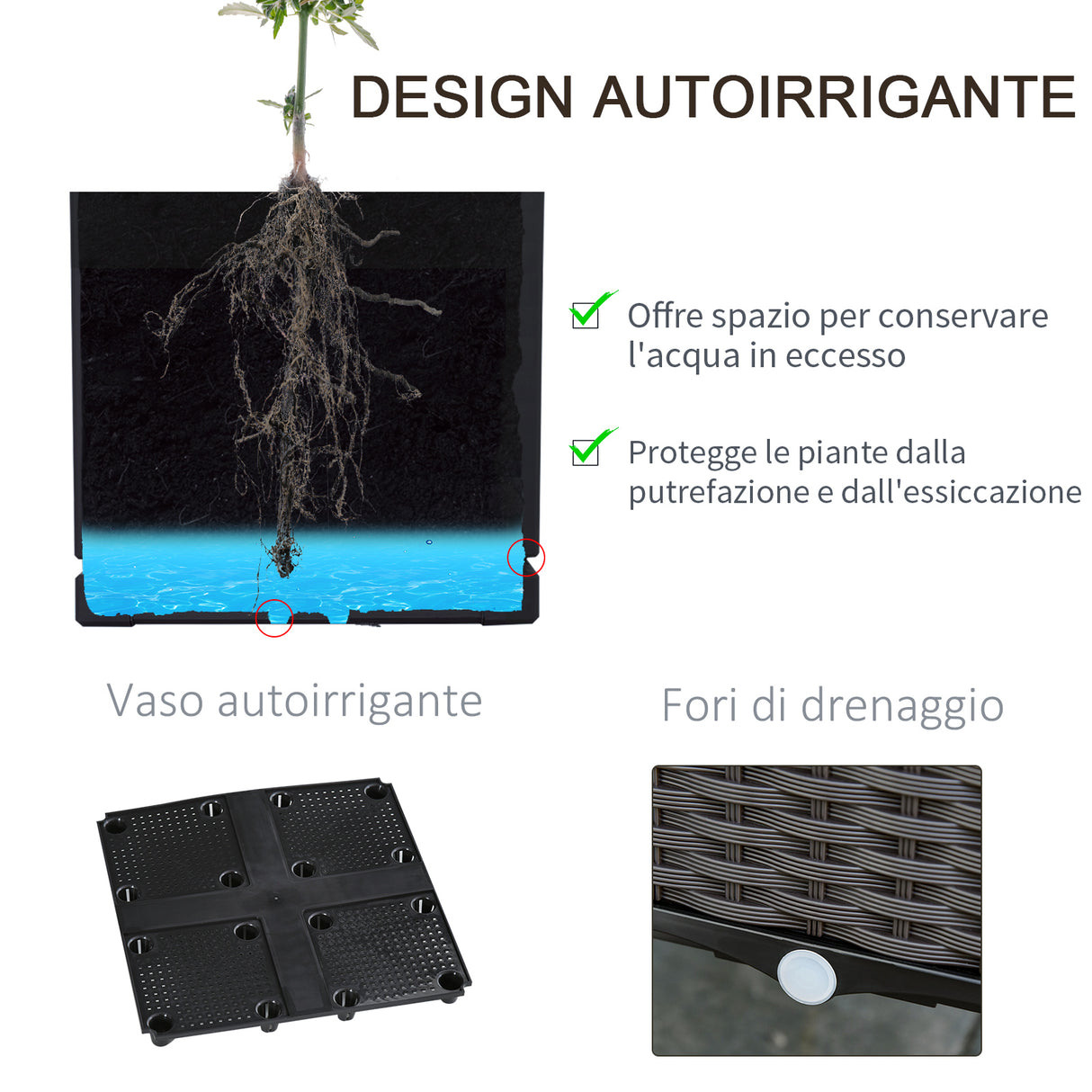 easycomfort easycomfort fioriera da esterno con vaso autoirrigante e griglia per rampicanti ean 8054111843652