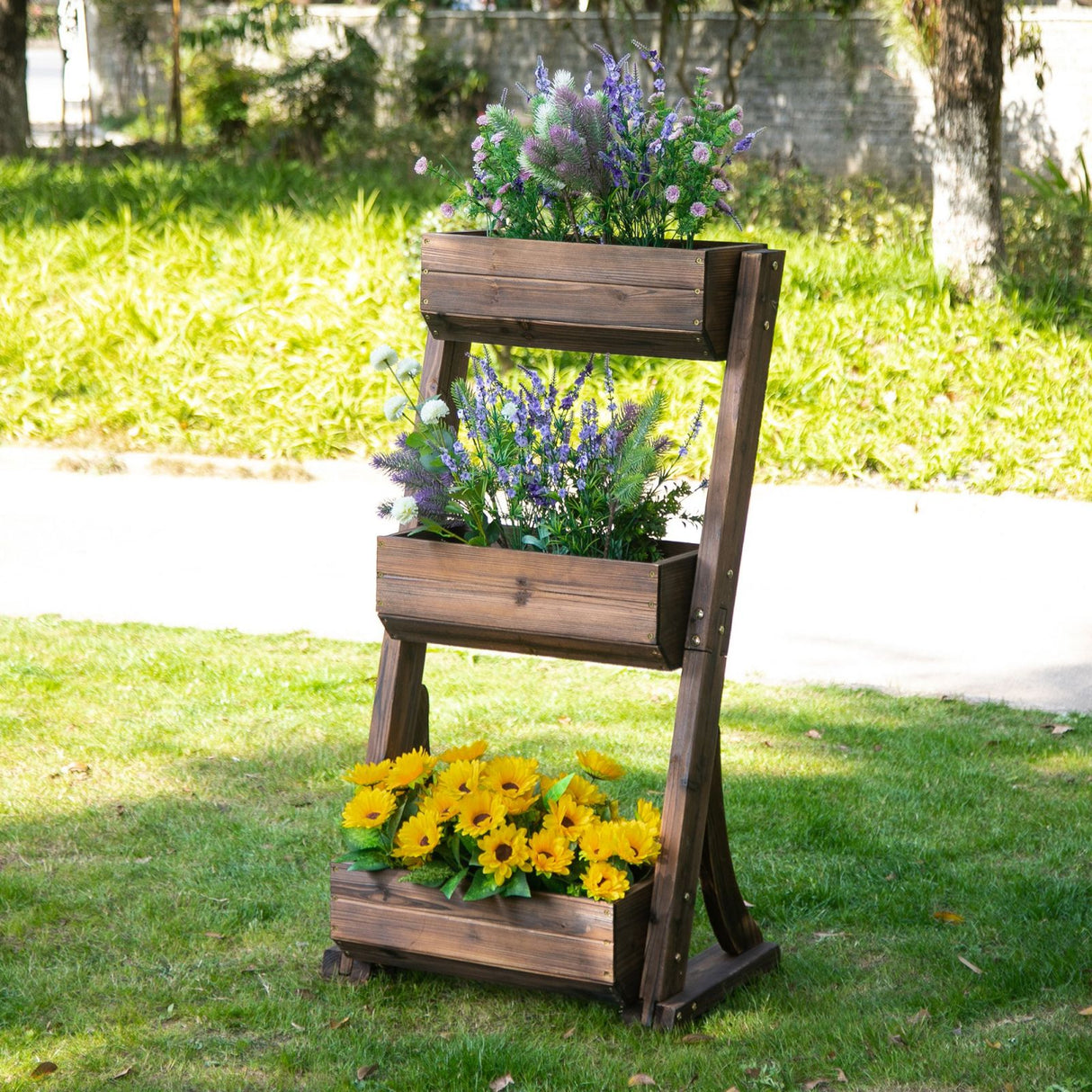 easycomfort easycomfort portapiante in legno 3 livelli fioriera da esterno per orto verticale ean 8054144135199