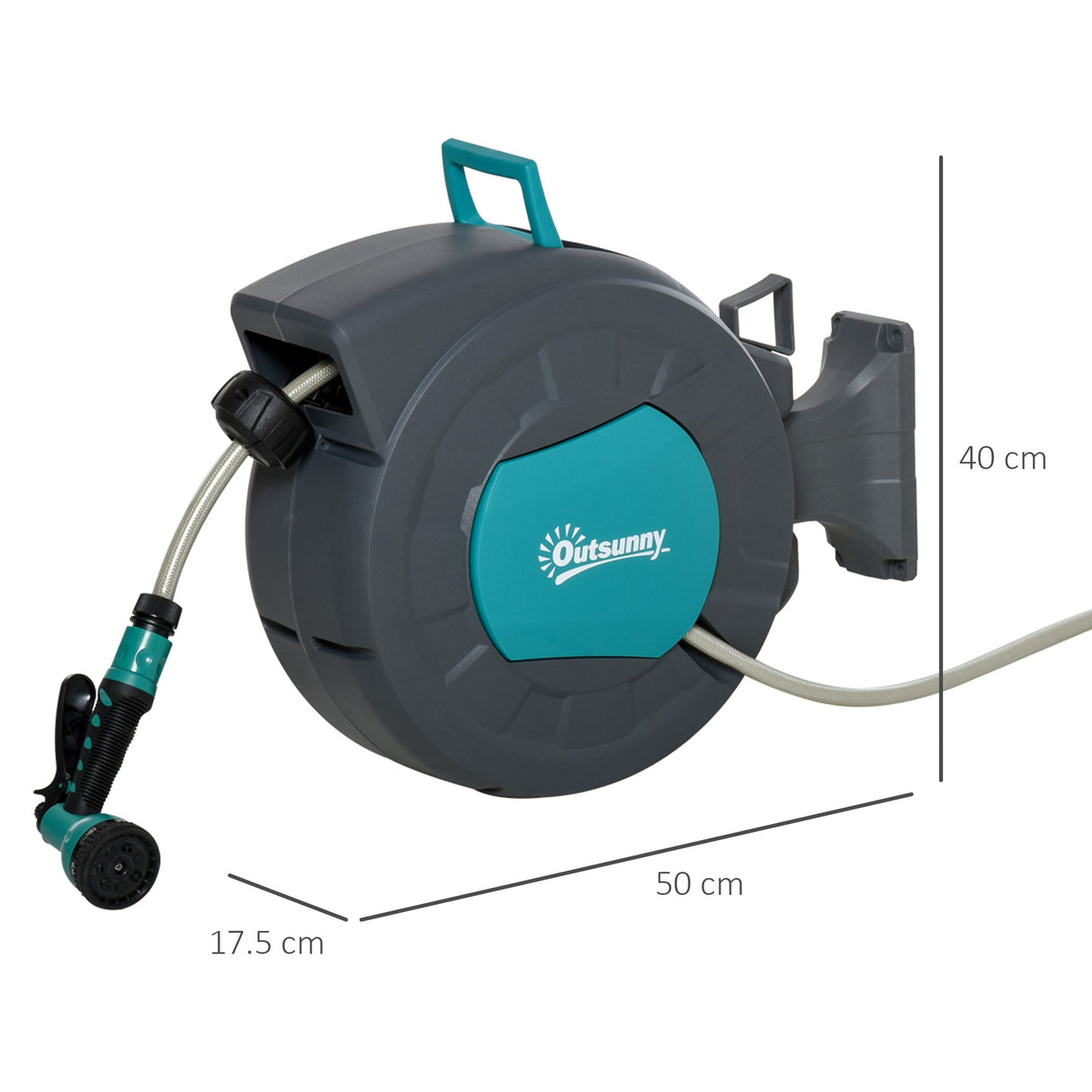 easycomfort easycomfort avvolgitubo automatico a parete girevole a 180 tubo da 15m e pistola multifunzione