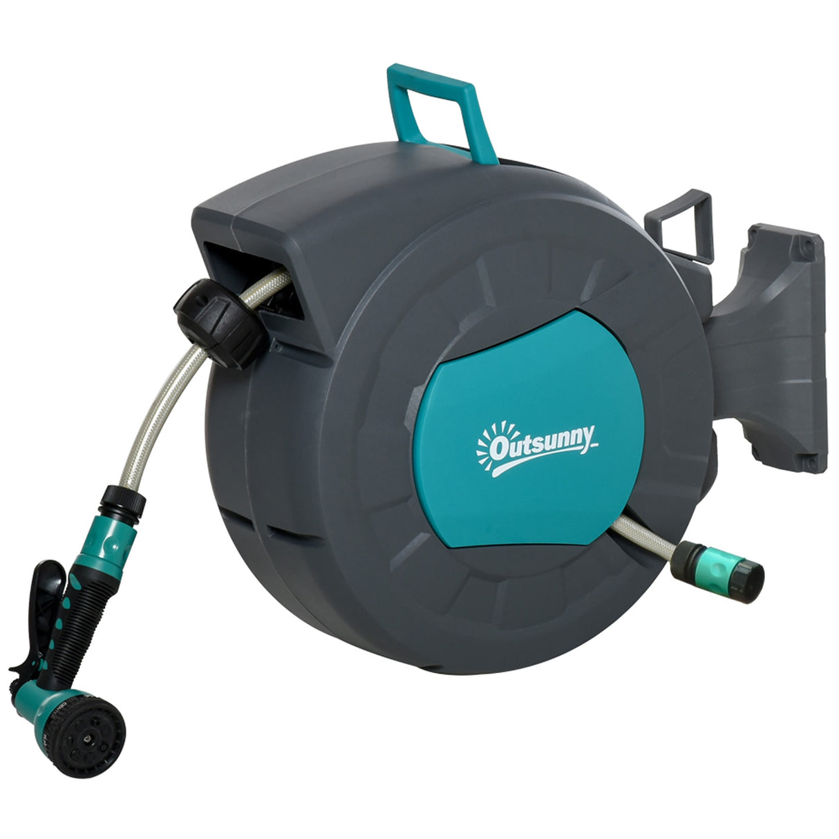 easycomfort easycomfort avvolgitubo automatico a parete girevole a 180 tubo da 15m e pistola multifunzione