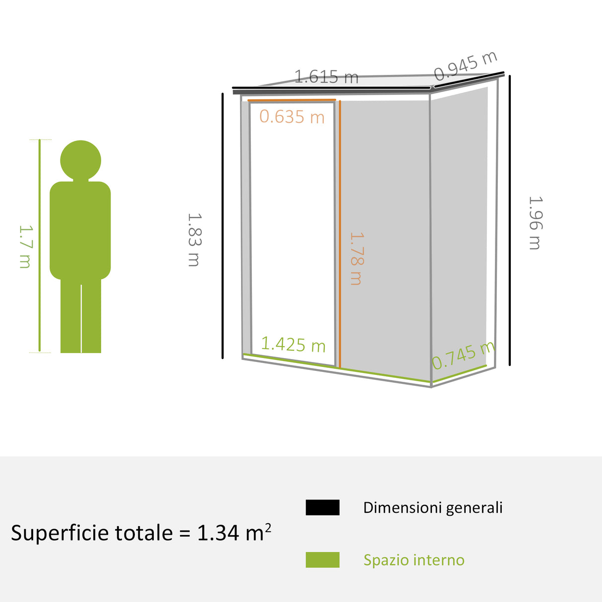 easycomfort easycomfort casetta da giardino porta utensili in lamiera acciaio con serratura 161 5x94 5x196cm nero