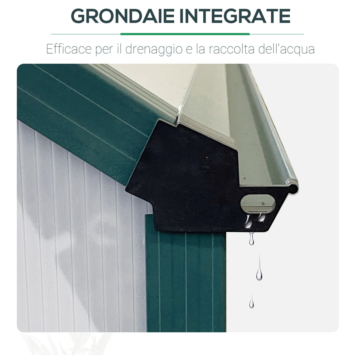 easycomfort easycomfort serra da giardino in policarbonato 190x375x199cm con finestra apribile e porta scorrevole struttura in alluminio verde