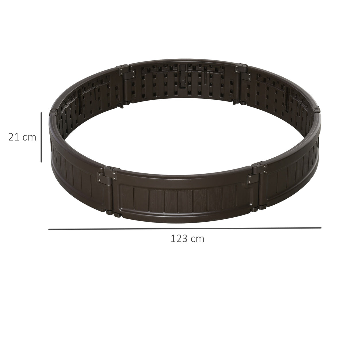 easycomfort easycomfort letto per orto rialzato in hdpe fioriera da esterno rotonda 123x21cm marrone