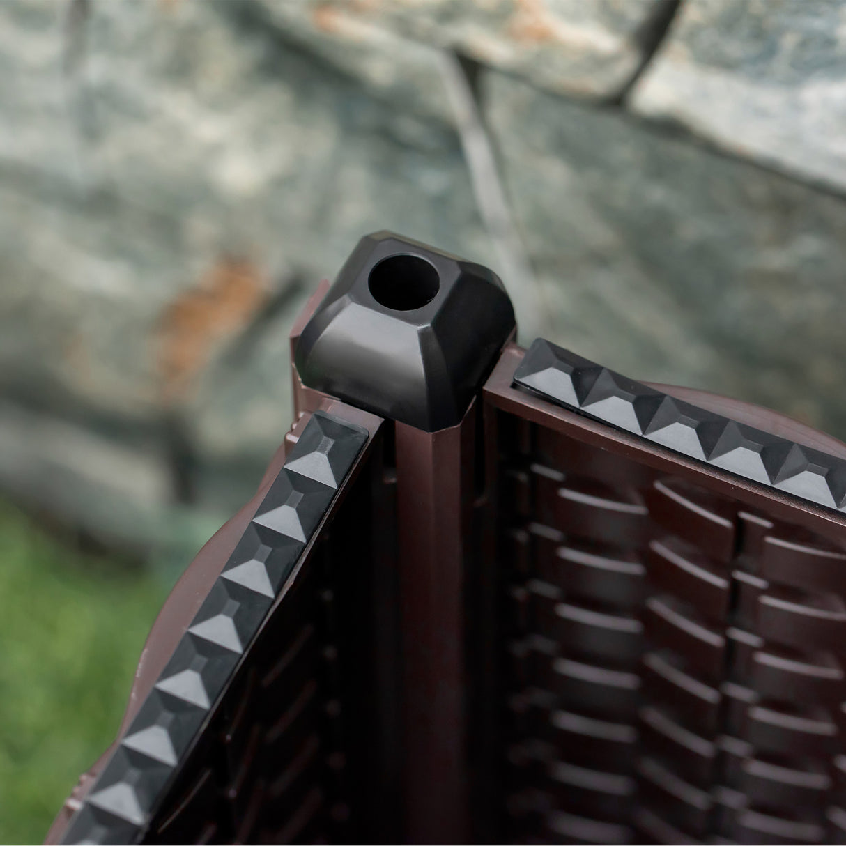 easycomfort easycomfort fioriera da esterno in plastica con 4 ruote e disco auto irrigante 40x40x31 5cm