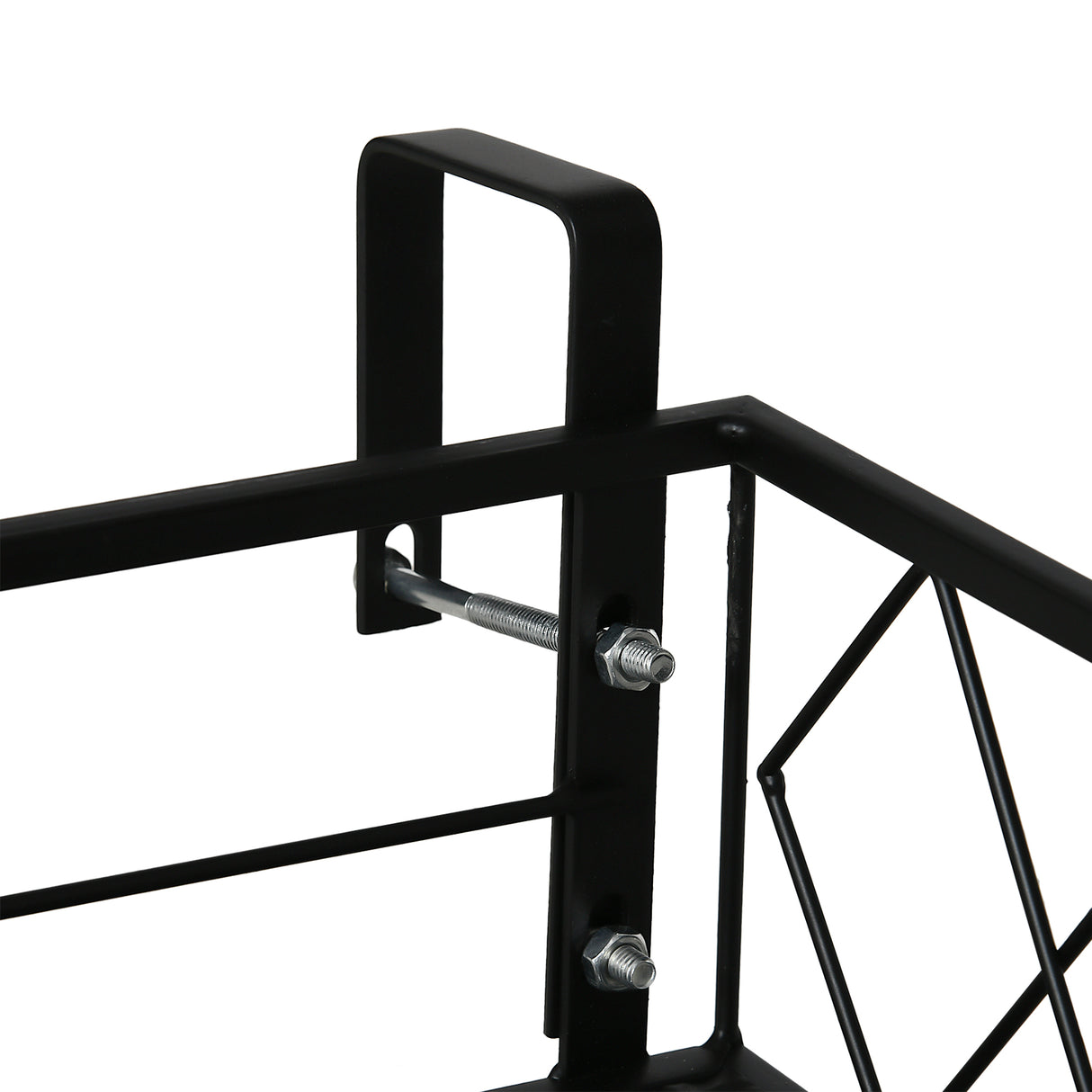 easycomfort easycomfort fioriera da esterno portavasi con ganci per ringhiera balcone in metallo 100x31x12cm nero