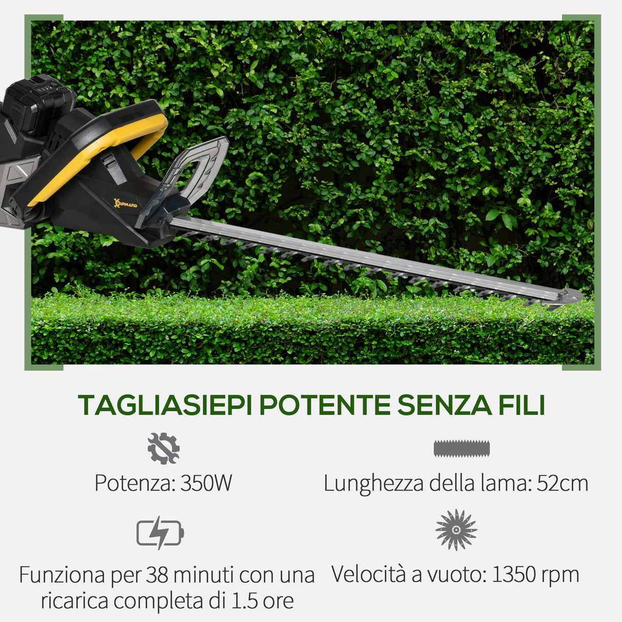 easycomfort easycomfort tagliasiepi elettrico a batteria con impugnatura ergonomica regolabile 180 e lama da 52cm