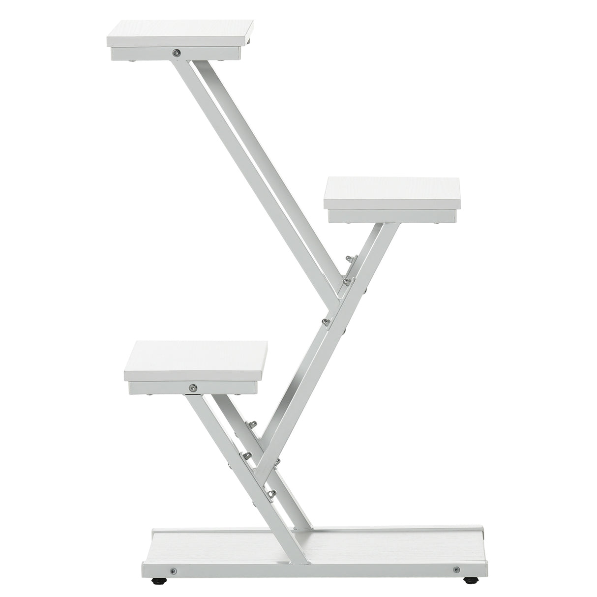 easycomfort easycomfort scaletta portavasi a 4 livelli per interni ed esterni in mdf e acciaio 50.5x24x81 cm bianco