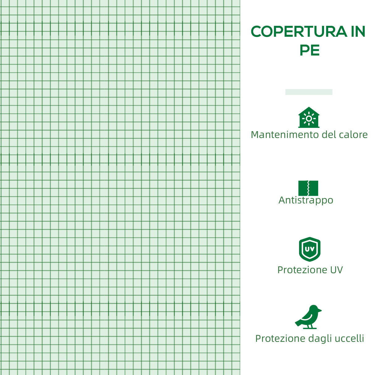 easycomfort easycomfort serra da giardino a tunnel con porte e finestre avvolgibili in pe verde 180x180x200cm