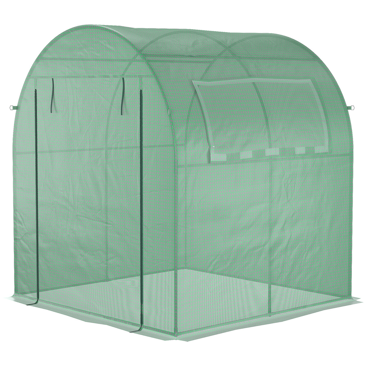 easycomfort easycomfort serra da giardino a tunnel con porte e finestre avvolgibili in pe verde 180x180x200cm