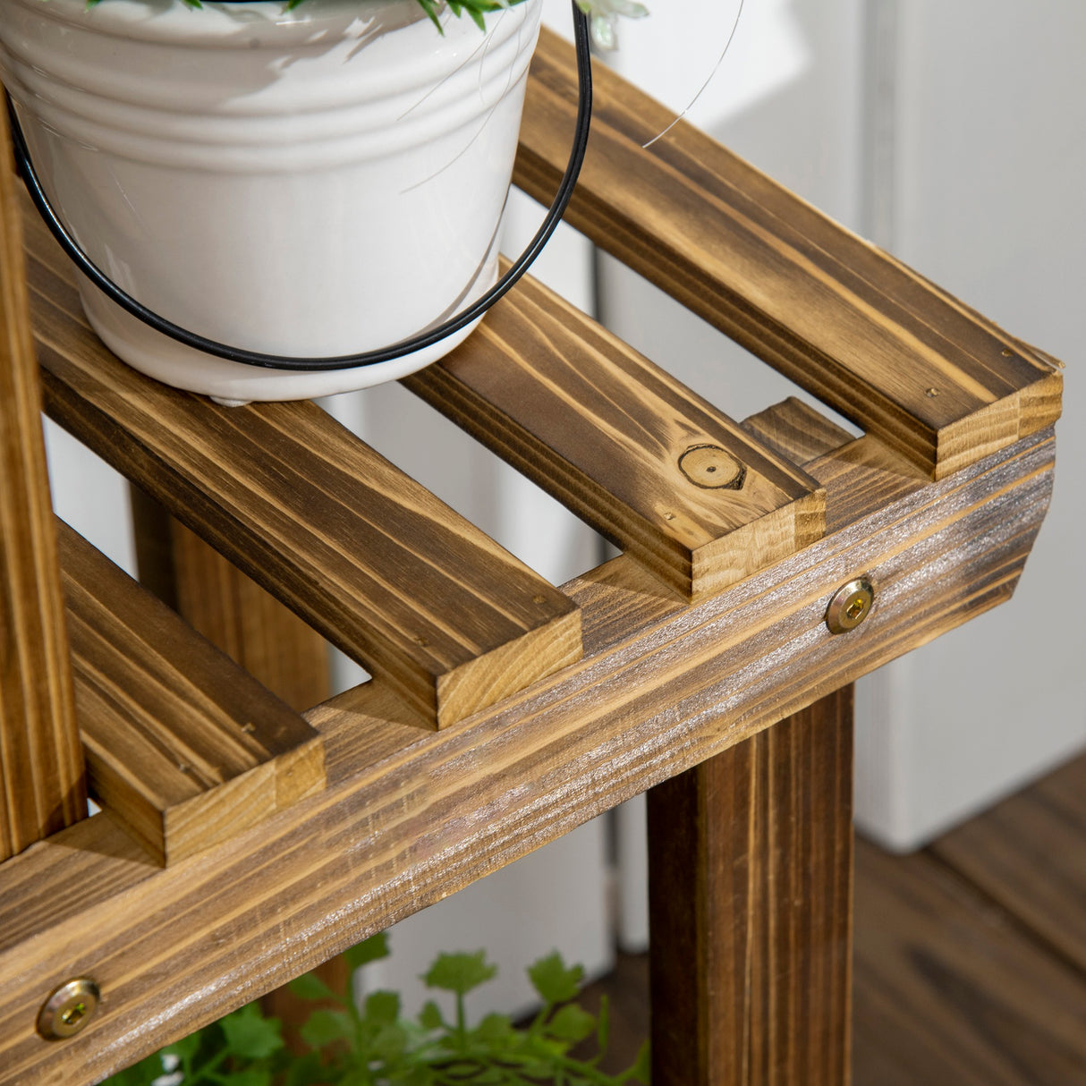 easycomfort easycomfort scaffale per piante da esterno a 4 ripiani con decorazione a mulino 76x30x90 cm