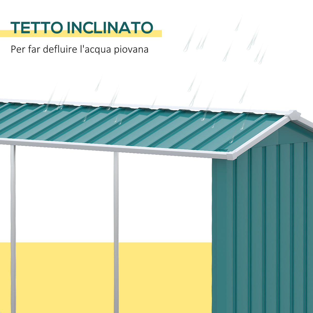easycomfort easycomfort legnaia con struttura in acciaio galvanizzato e base rialzata 240x 86x160cm verde