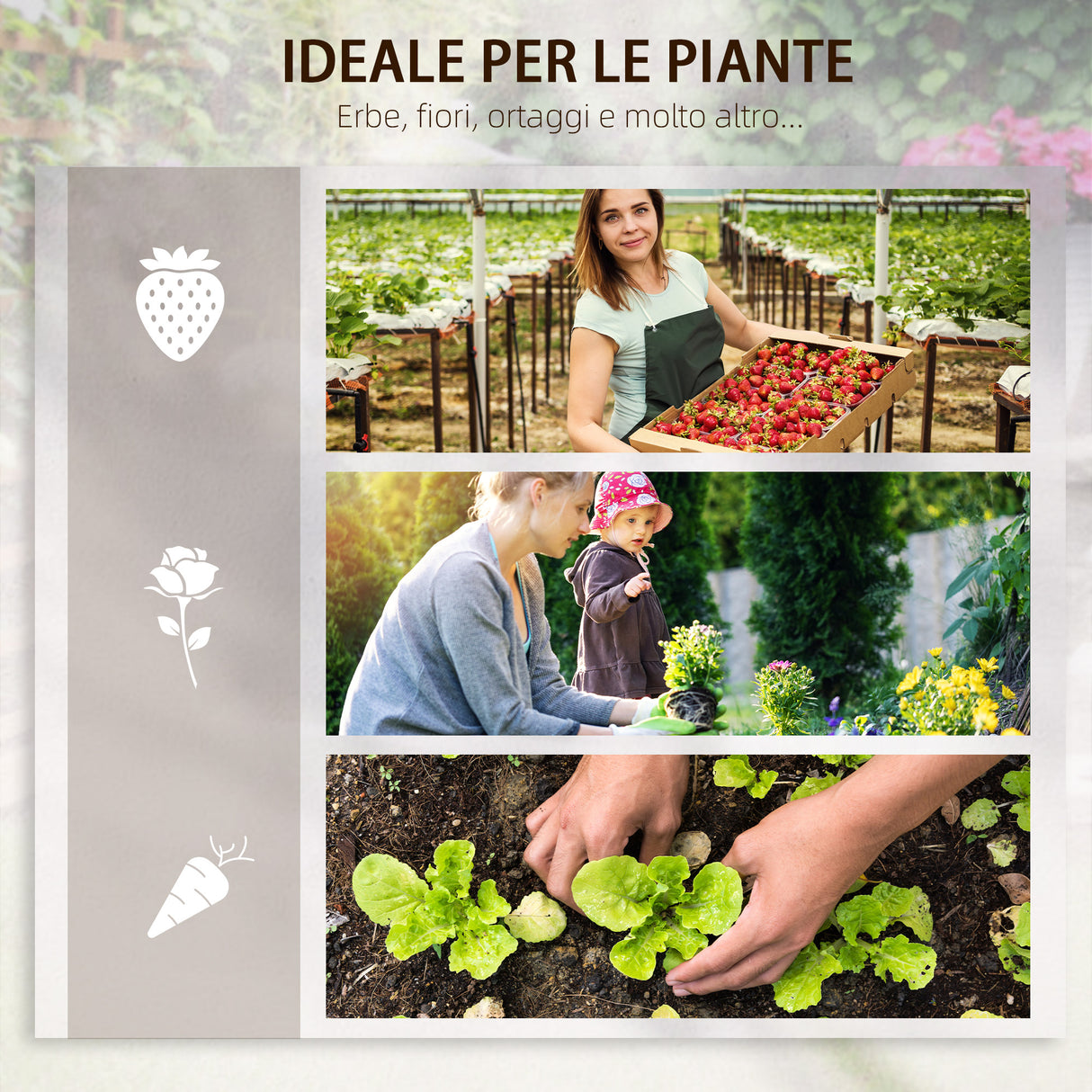 easycomfort easycomfort fioriera da esterno 5 pezzi componibili a fondo aperto in legno di abete 230x230x28 cm