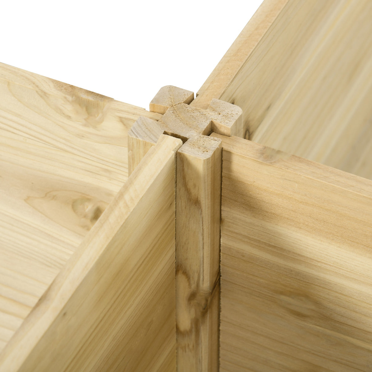 easycomfort easycomfort fioriera da esterno 5 pezzi componibili a fondo aperto in legno di abete 230x230x28 cm