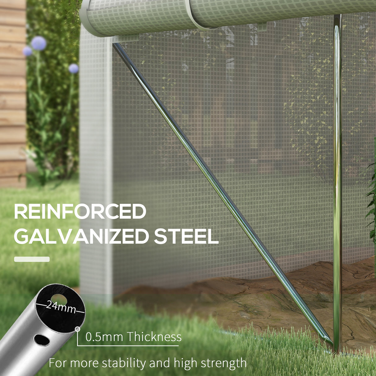 easycomfort easycomfort serra da giardino 4x3m a tunnel con copertura in pe porta e 8 finestre avvolgibili bianco