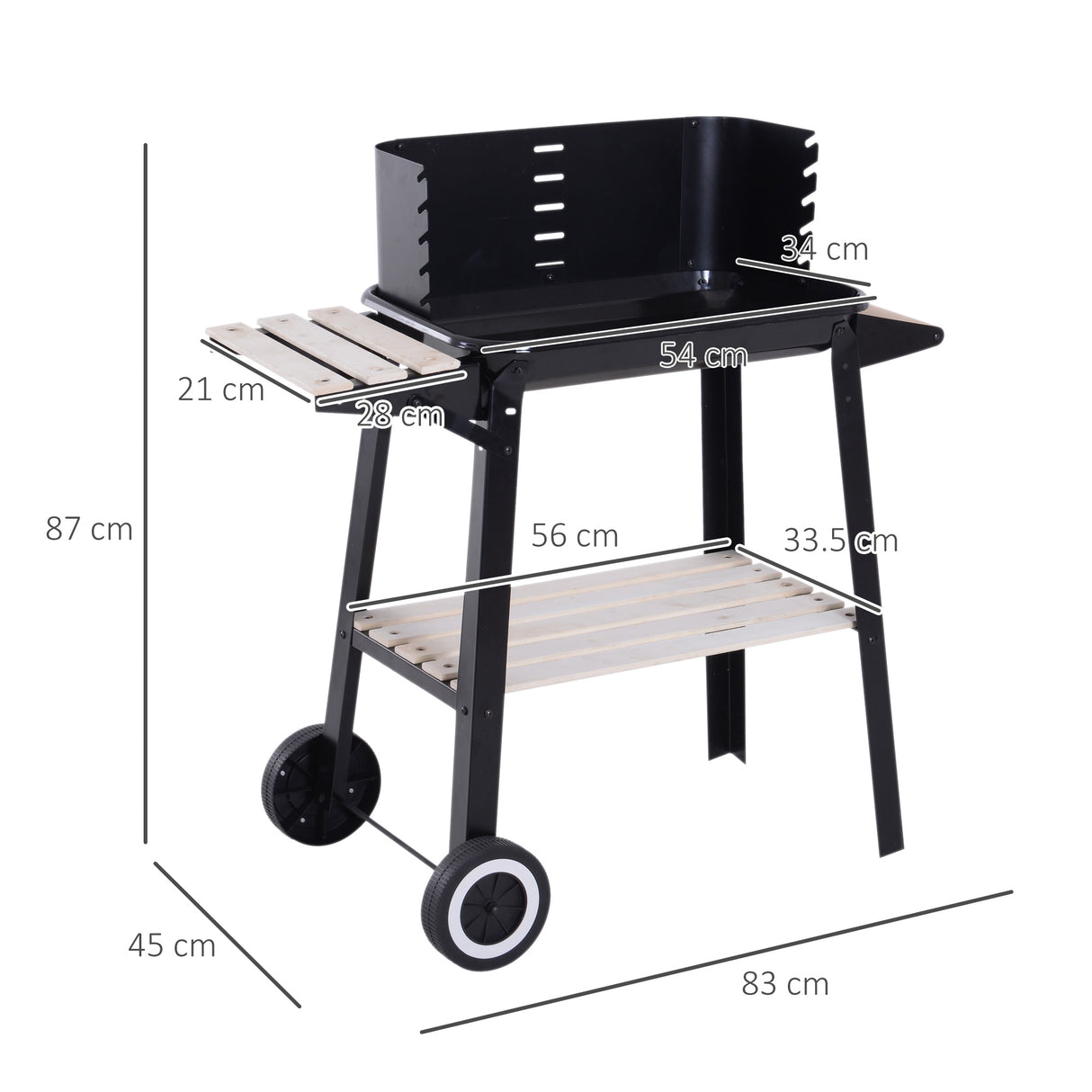 easycomfort easycomfort griglia a carbone barbecue picnic altezza regolabile nero 87x 45 x 83 cm ean 8054111842785