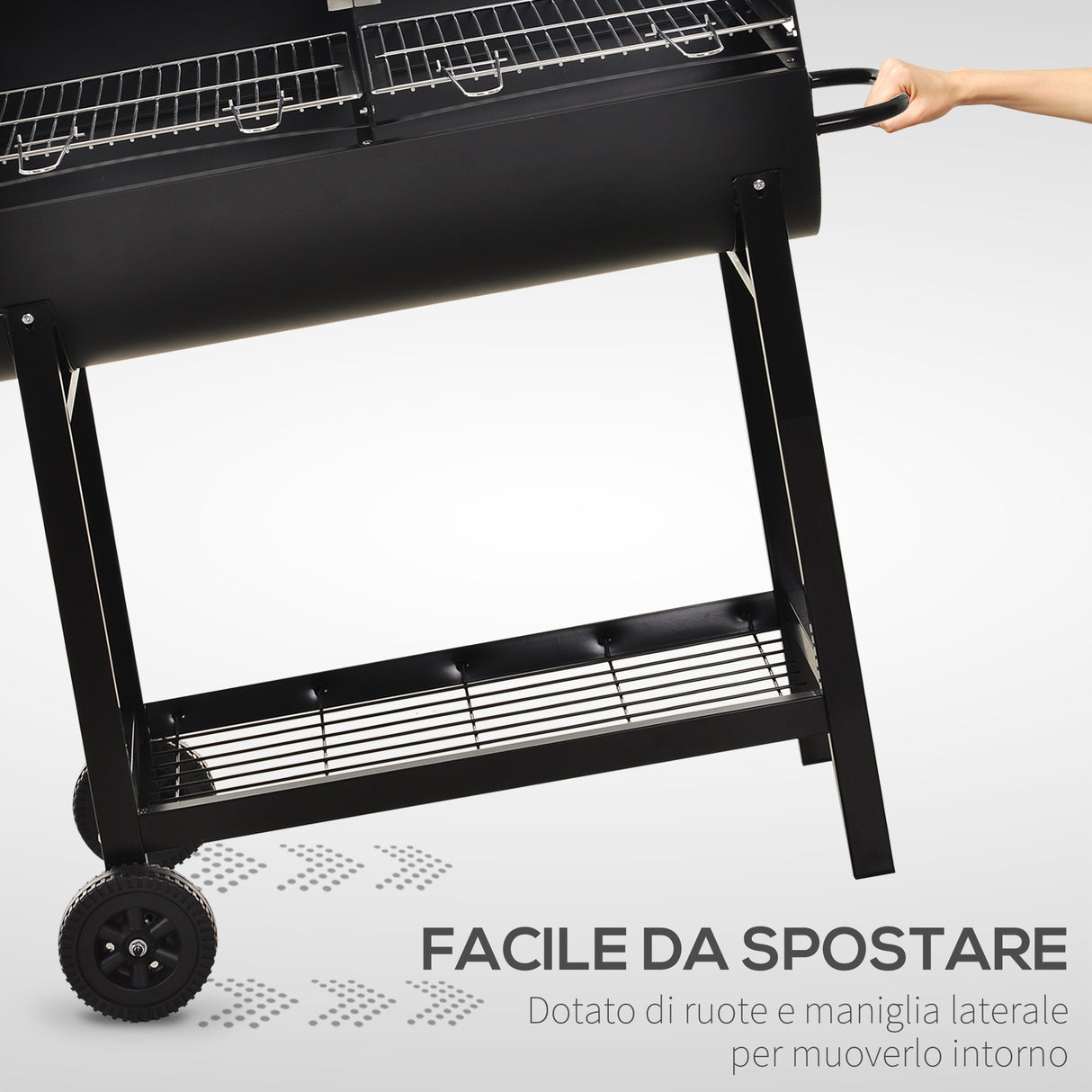 easycomfort easycomfort barbecue in acciaio con 2 griglie indipendenti nero 90cm x 45cm x 96cm ean 8054111849562