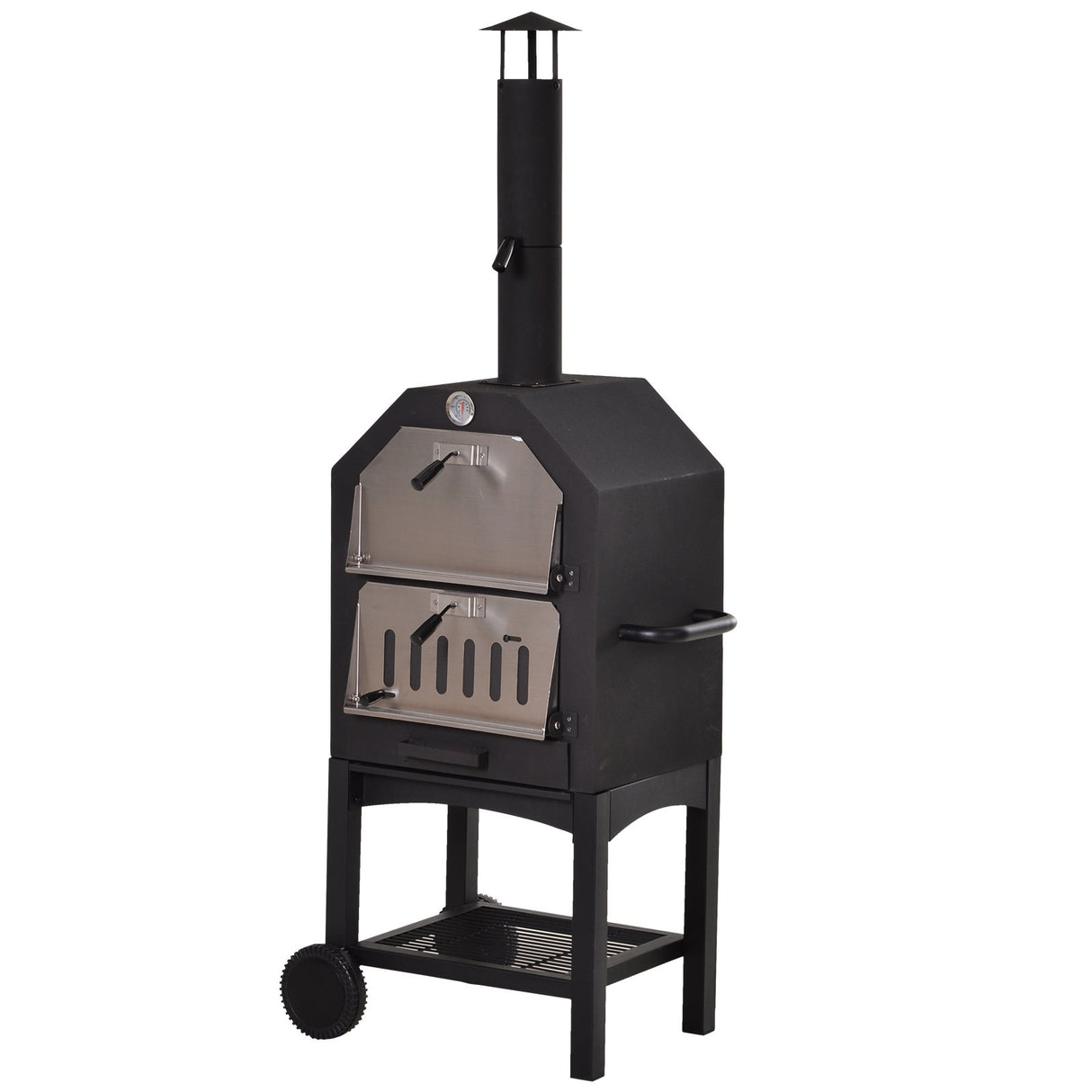 easycomfort easycomfort forno per pizza barbecue a carbonella bbq da esternigiardino in acciaio inox con termometro 50x36x160cm ean 8054144136752