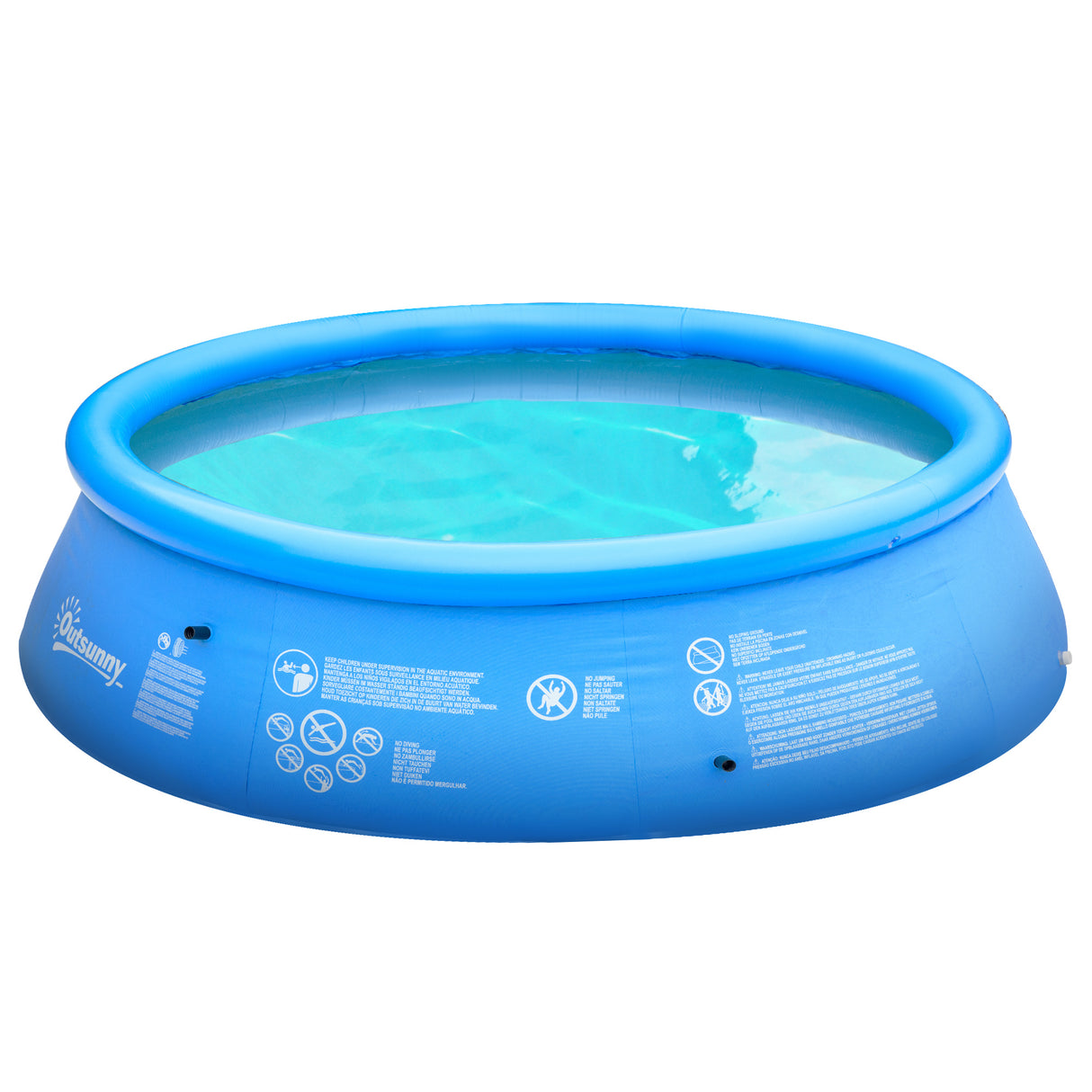easycomfort easycomfort piscina gonfiabile da giardino per 3 4 persone in pvc a 3 strati con valvola di scarico e pompa manuale inclusa 274x76cm blu