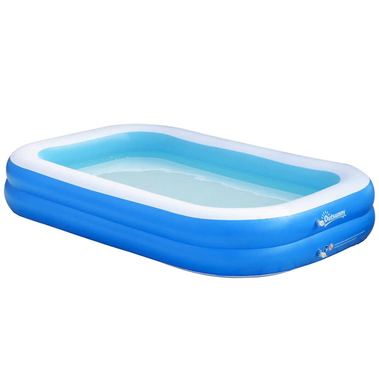 easycomfort easycomfort piscina gonfiabile rettangolare da esterni per 1 2 adulti in pvc resistente 2 camere daria e valvola di scarico 262x176x56cm blu
