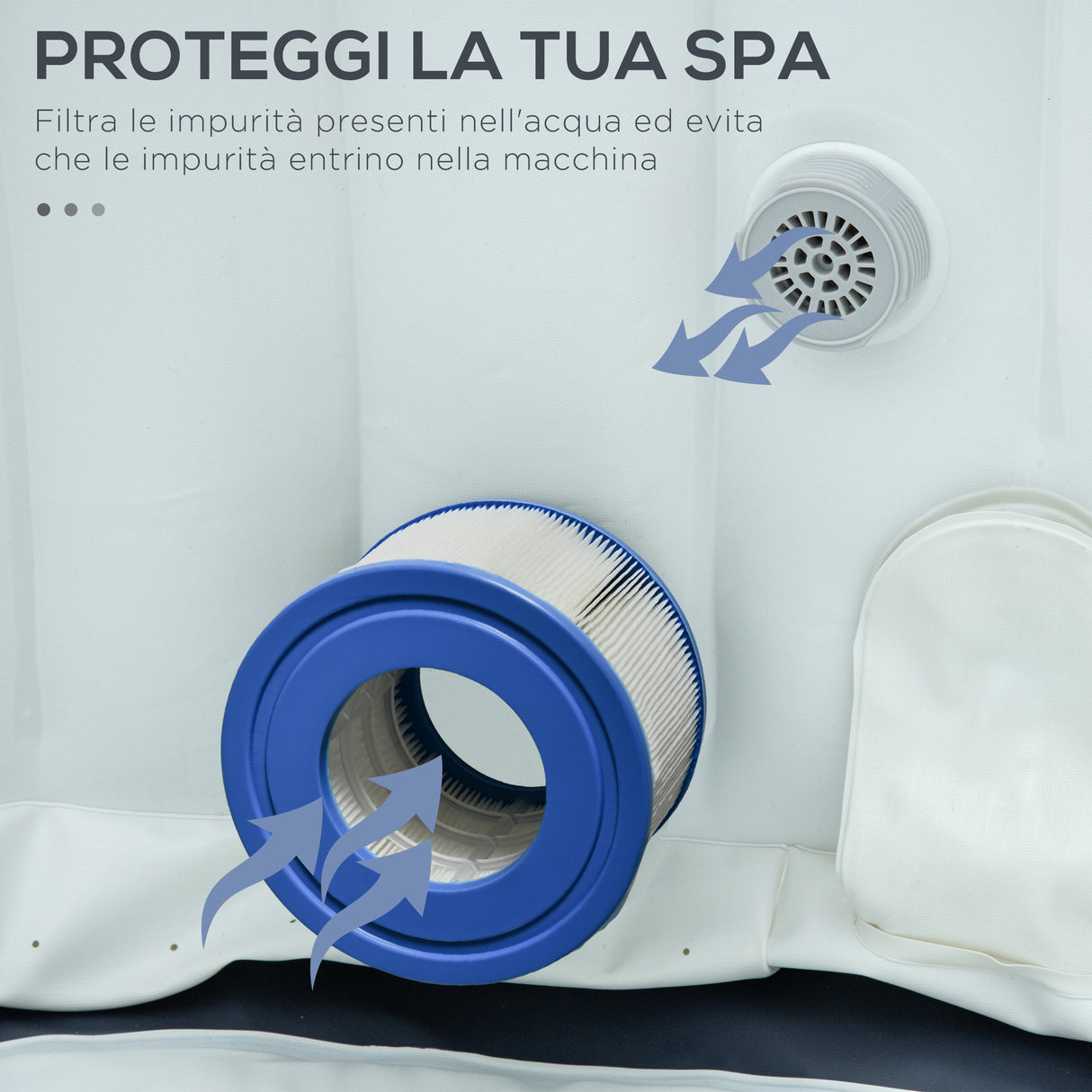 easycomfort easycomfort set 6 filtri per piscine e spa gonfiabili in tessuto non tessuto 10 5x8cm blu e bianco
