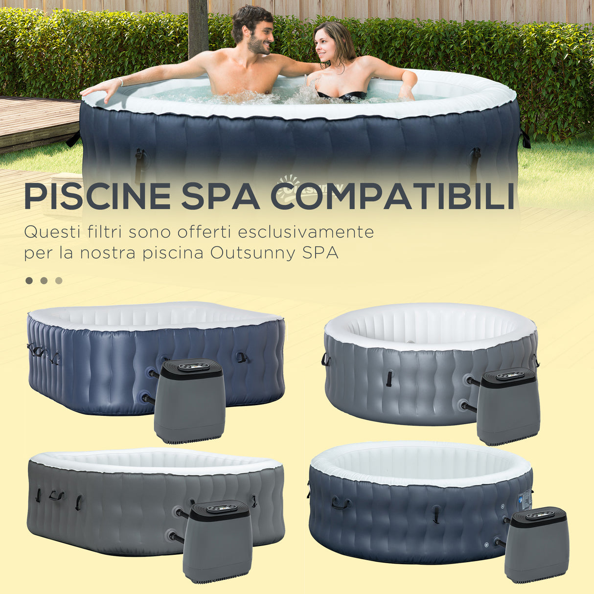 easycomfort easycomfort set 6 filtri per piscine e spa gonfiabili in tessuto non tessuto 10 5x8cm blu e bianco