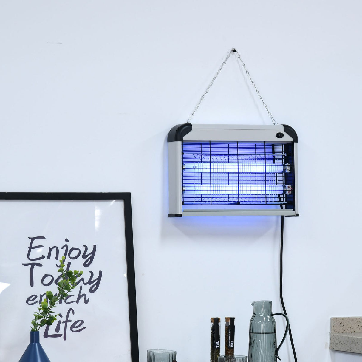 easycomfort easycomfort elettroinsetticida da esterno e interno con lampada antizanzare led per 60m zanzariera elettrica 20w argento ean 8054111845892