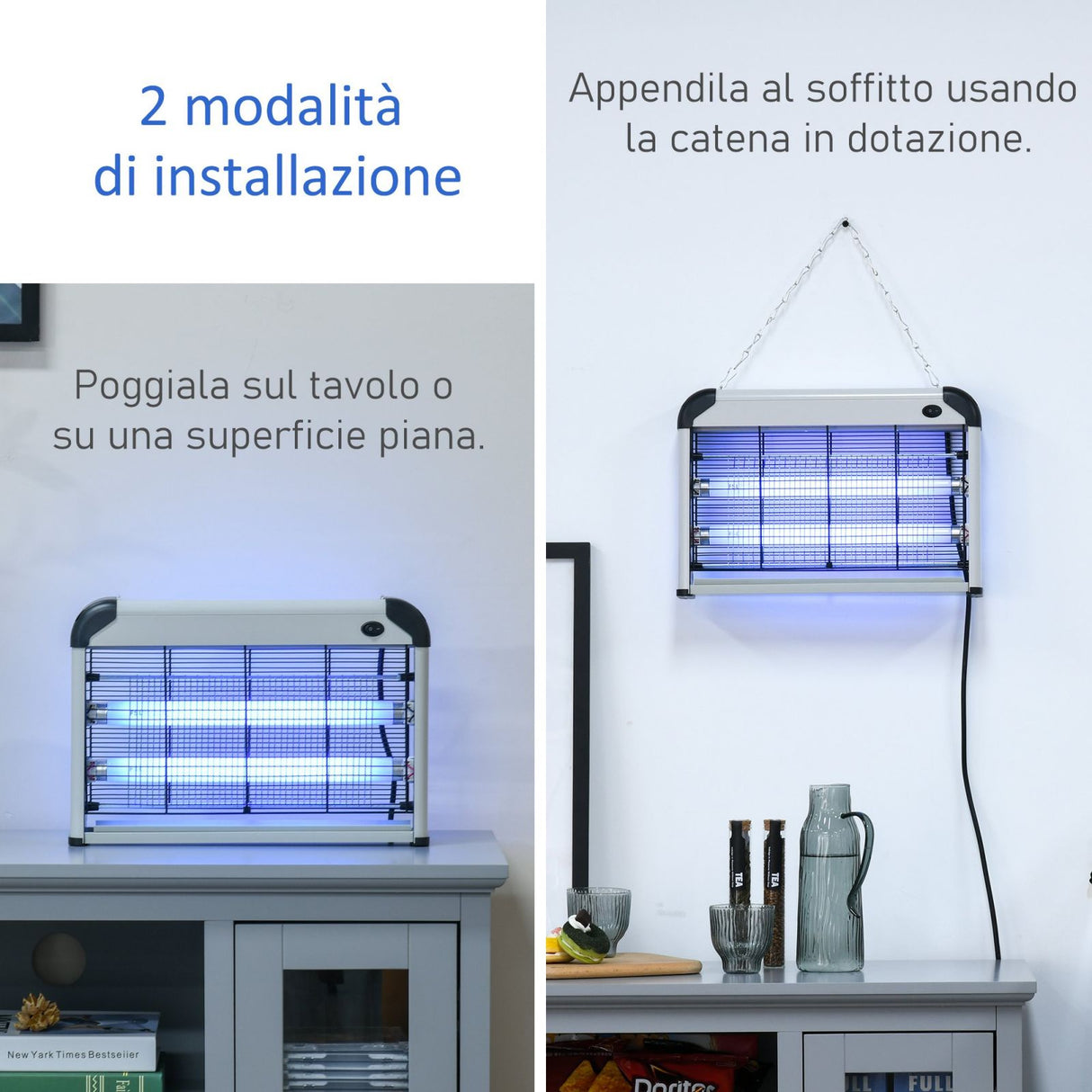 easycomfort easycomfort elettroinsetticida da esterno e interno con lampada antizanzare led per 60m zanzariera elettrica 20w argento ean 8054111845892
