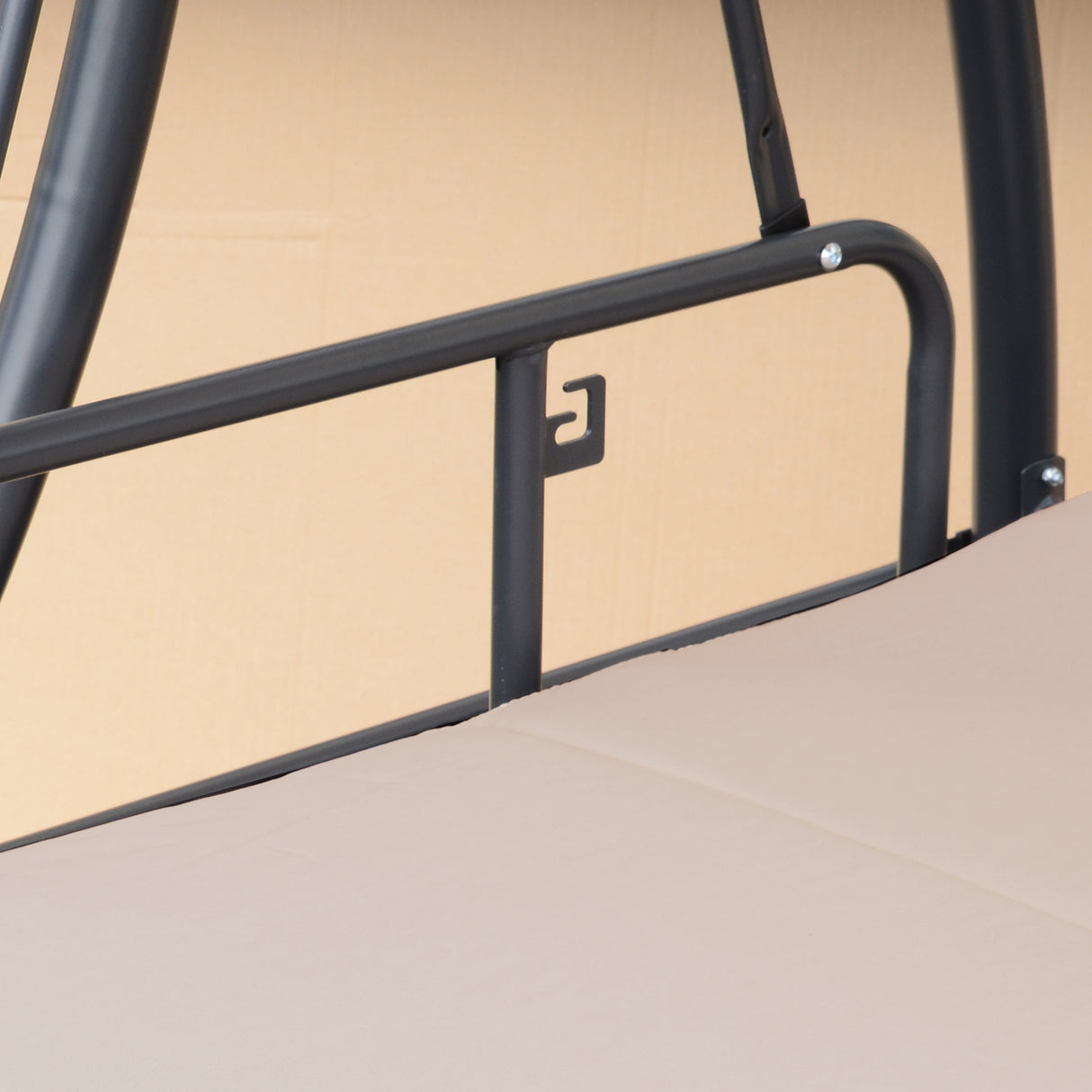 easycomfort easycomfort dondolo da esterni 2 in1 per 3 persone convertibile in letto con tettuccio 200x125x170cm beige