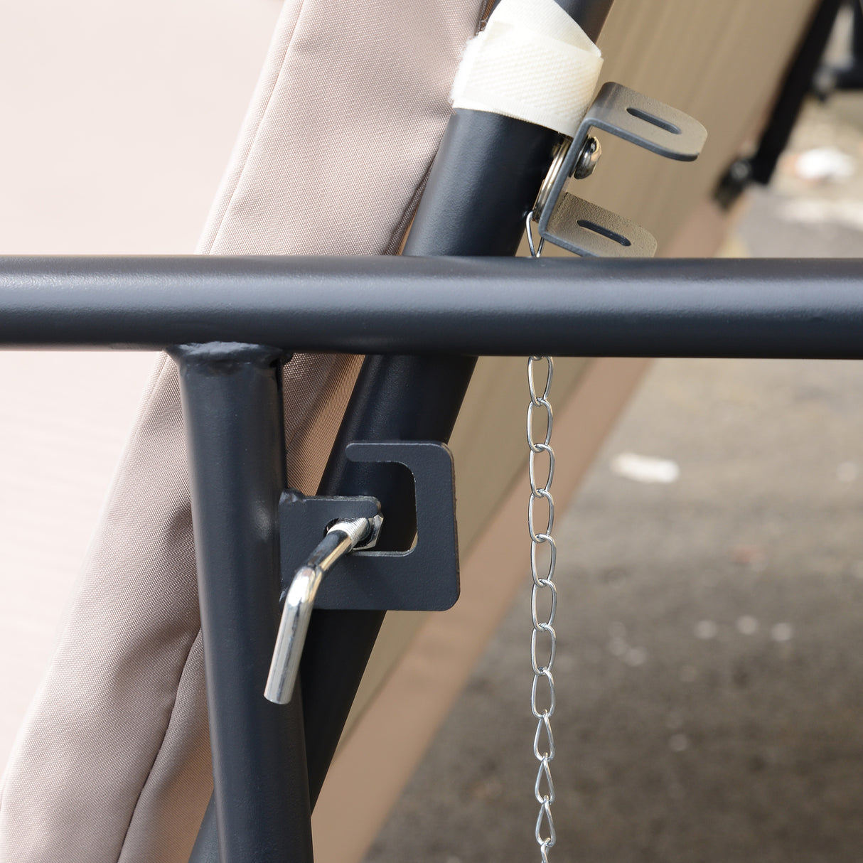 easycomfort easycomfort dondolo da esterni 2 in1 per 3 persone convertibile in letto con tettuccio 200x125x170cm beige