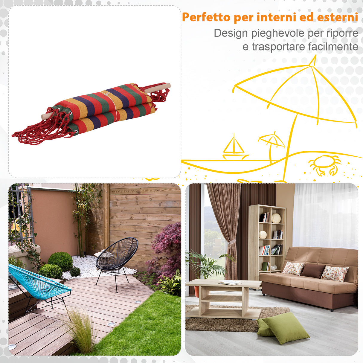 easycomfort easycomfort amaca sedia sospesa in poliestere colorata 100x60x100cm ean 8054111842723