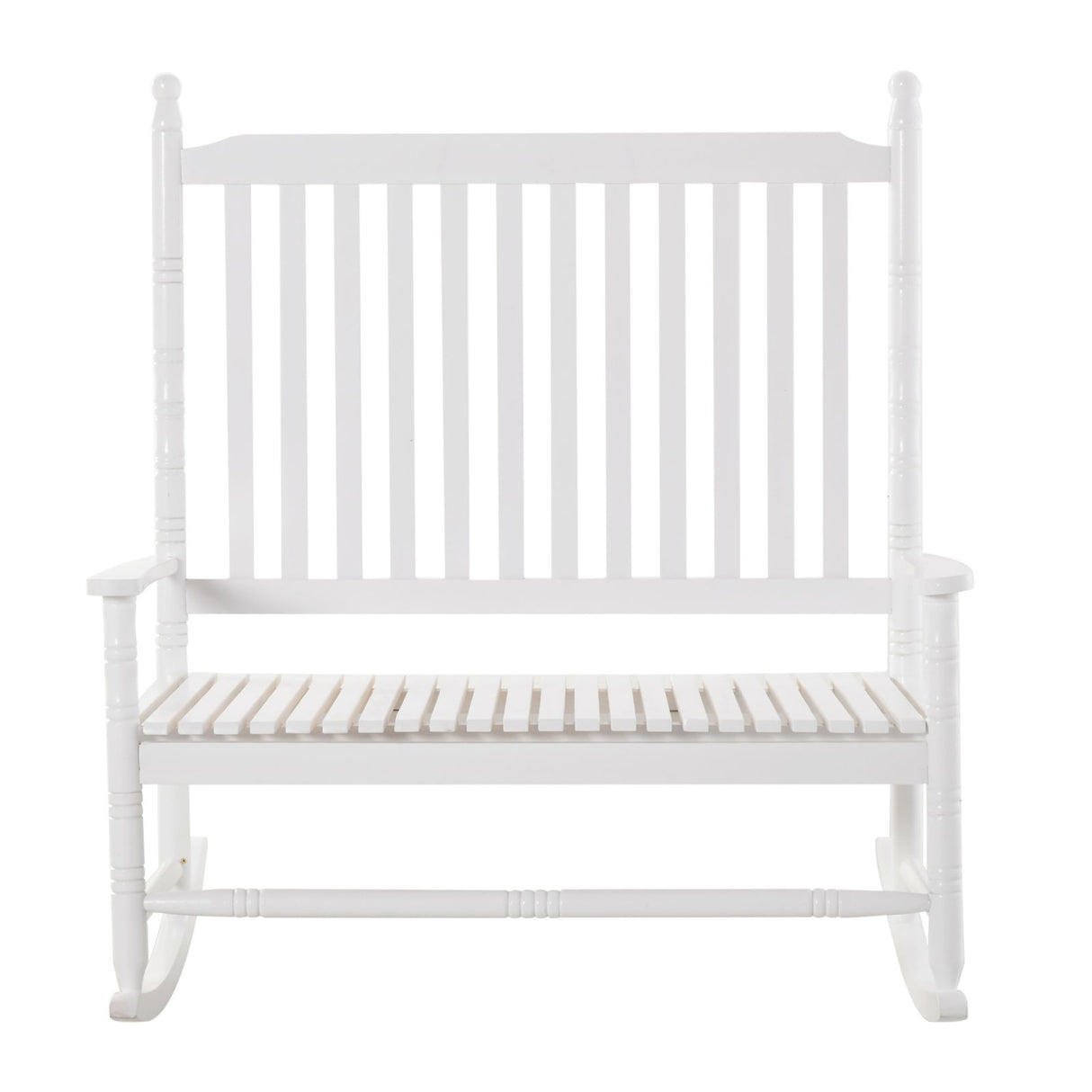 easycomfort easycomfort sedia a dondolo panchina da giardino 2 posti con schienale alto e braccioli in legno 117x85x120cm bianco ean 8055776914527