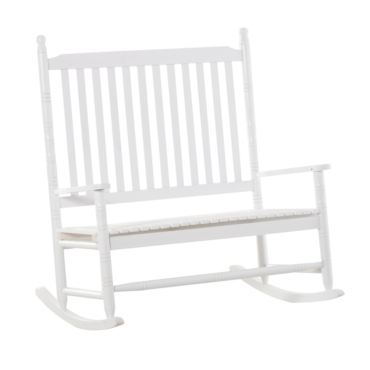 easycomfort easycomfort sedia a dondolo panchina da giardino 2 posti con schienale alto e braccioli in legno 117x85x120cm bianco ean 8055776914527