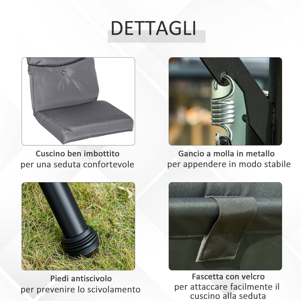 easycomfort easycomfort dondolo 3 posti da giardino o balcone con tettuccio e 2 tavolini ean 8055776912028