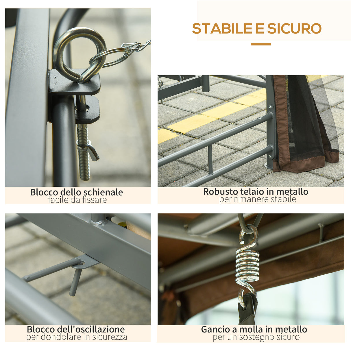 easycomfort easycomfort dondolo 3 posti da giardino convertibile in lettino con gazebo con zanzariera e cuscini beige