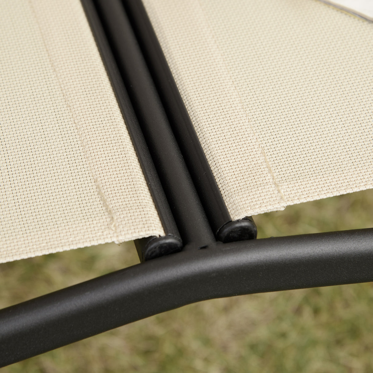 easycomfort easycomfort dondolo a 2 posti da giardino con tettuccio regolabile 140x118x162cm beige