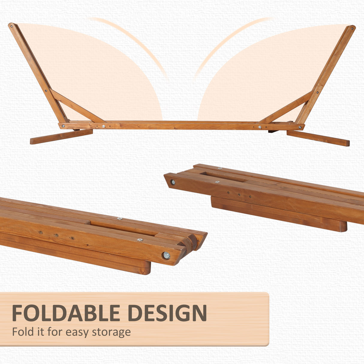 easycomfort easycomfort supporto amaca 4m pieghevole e regolabile su 3 livelli in legno