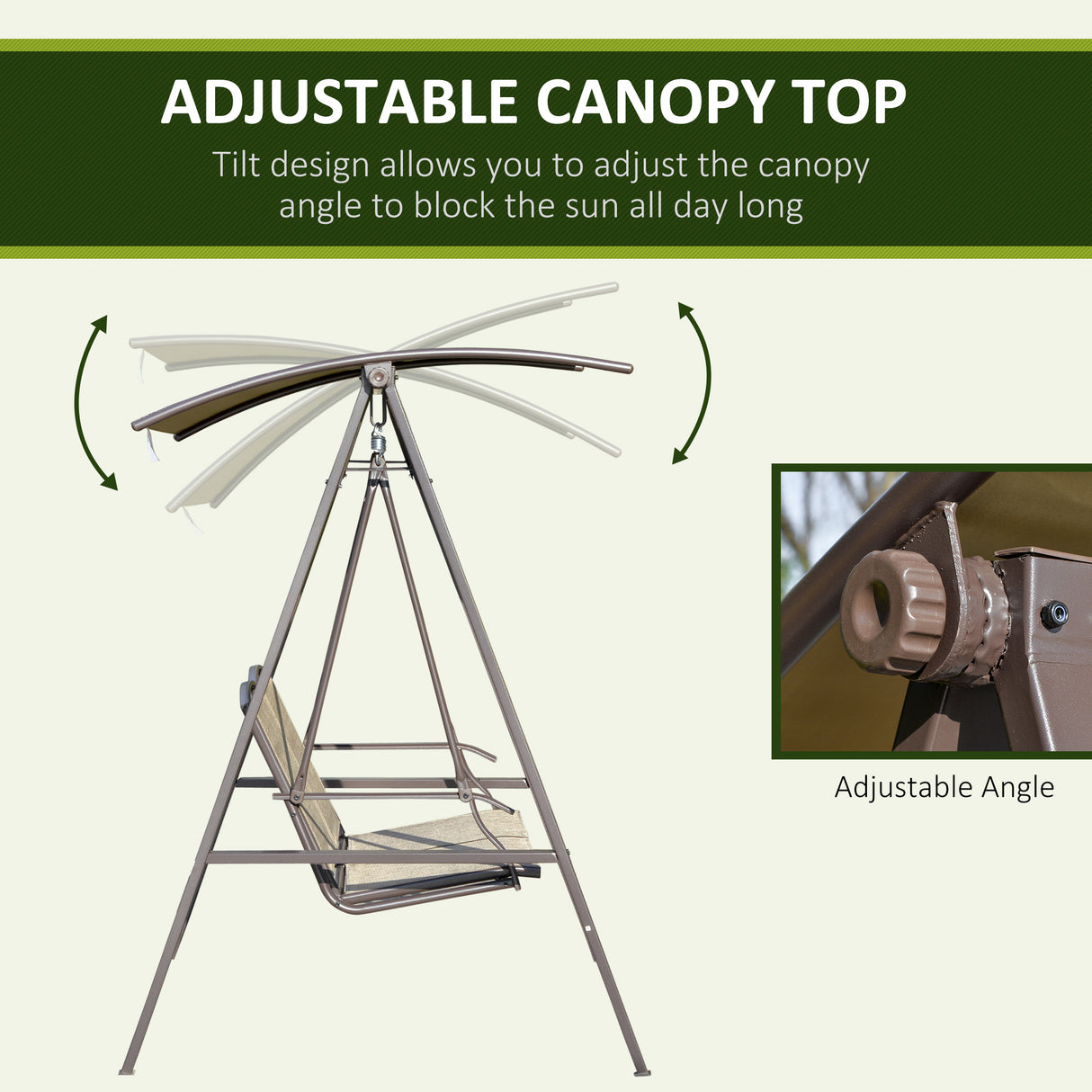 easycomfort easycomfort dondolo da giardino 2 posti con tettuccio regolabile e seduta traspirante 147x125x170cm