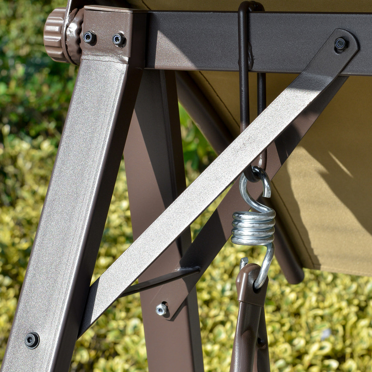 easycomfort easycomfort dondolo da giardino 2 posti con tettuccio regolabile e seduta traspirante 147x125x170cm