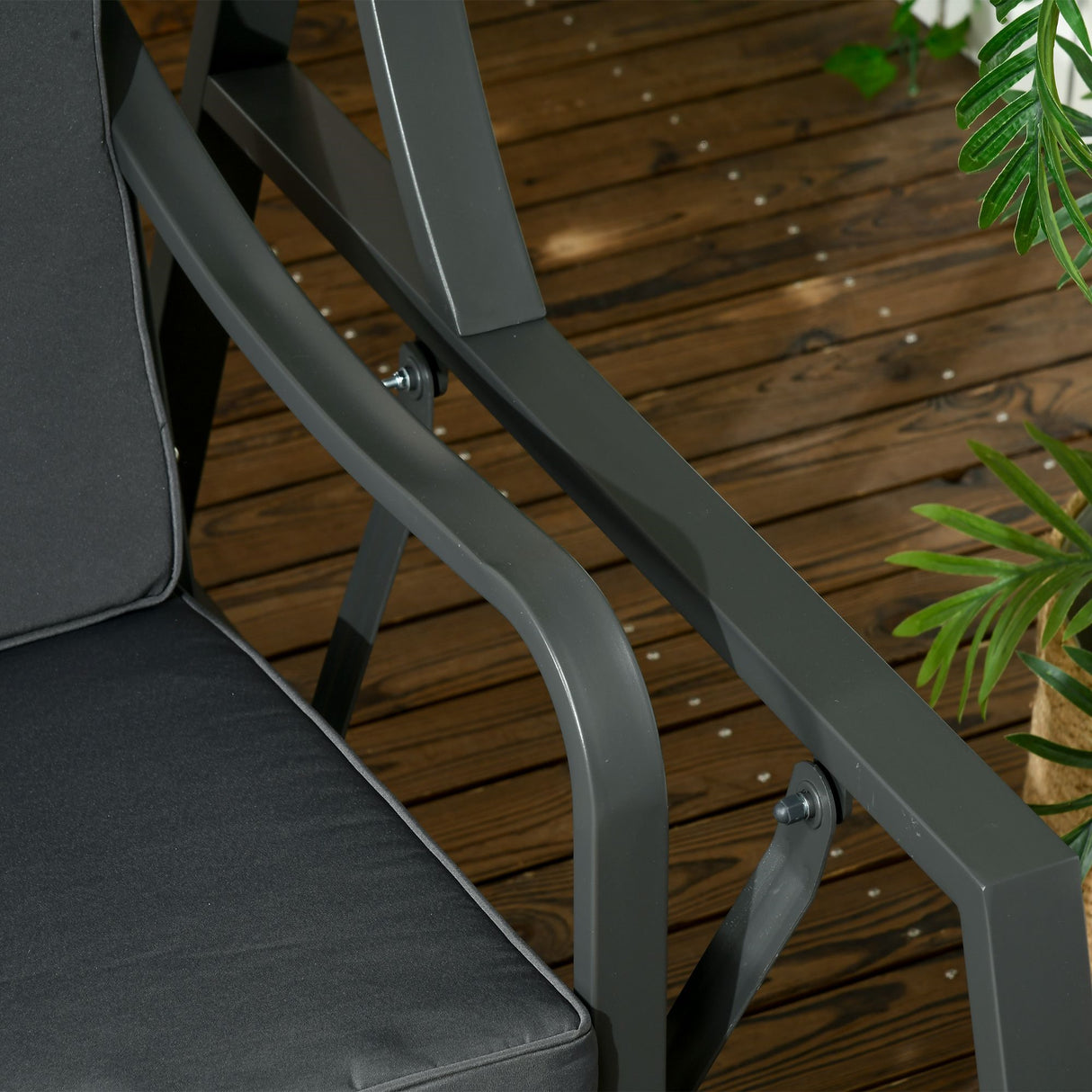 easycomfort easycomfort dondolo da giardino 2 posti in acciaio con tettuccio inclinabile e cuscini 148x129x172 cm