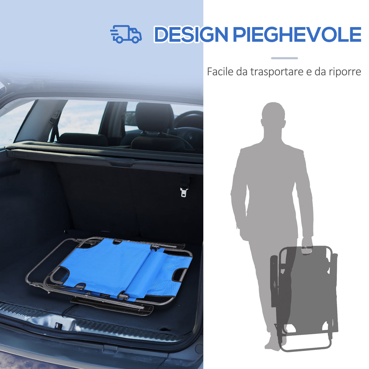 easycomfort easycomfort lettino sdraio pieghevole e richiudibile da giardino in tessuto oxford 135x60x89cm blu