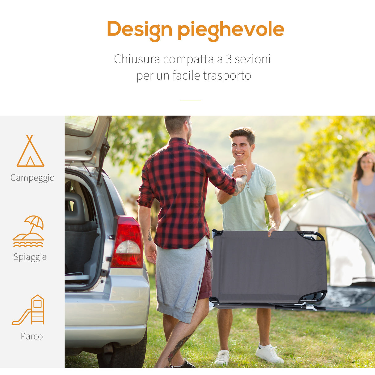 easycomfort easycomfort lettino prendisole relax pieghevole con cuscino poggiatesta grigio ean 8054111844468