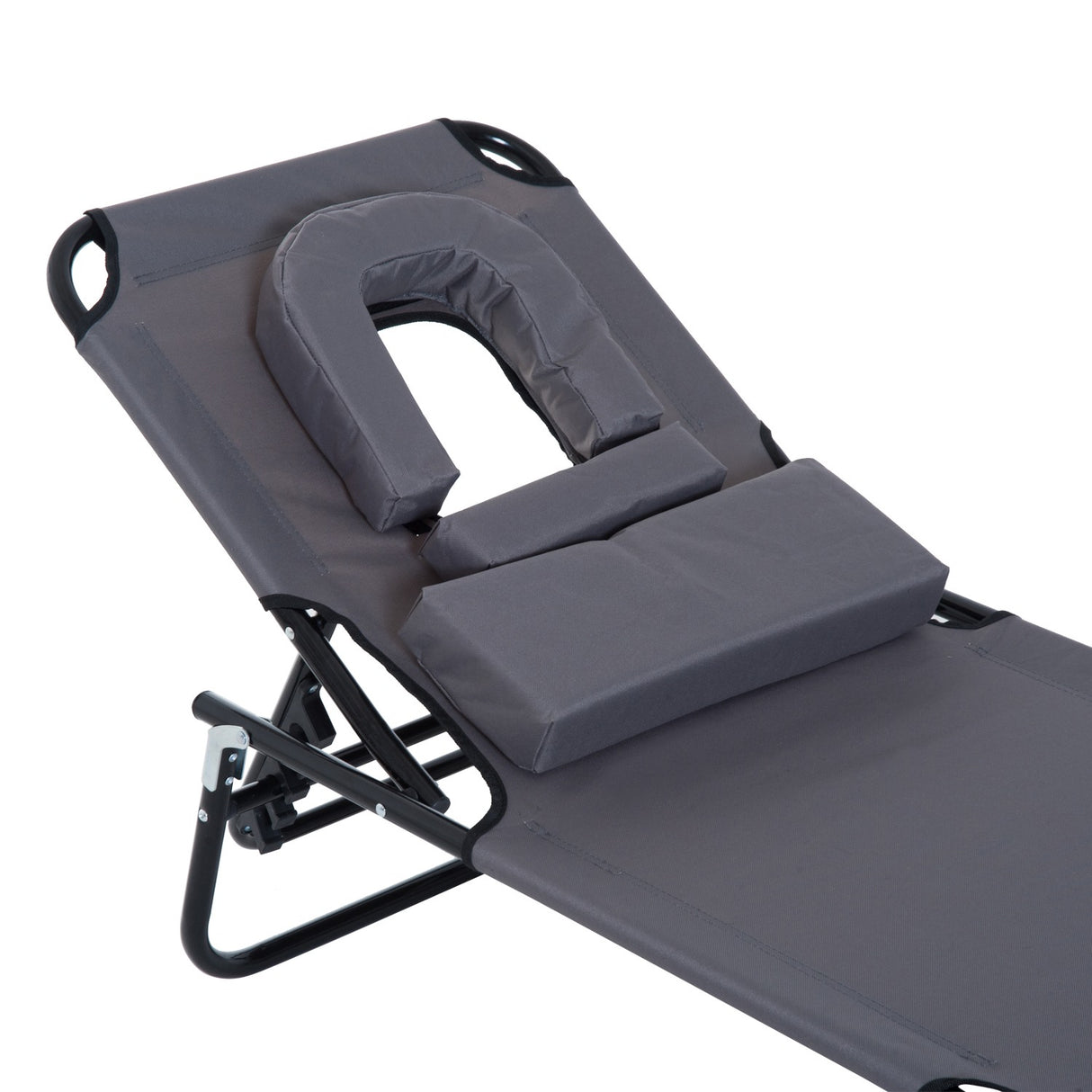 easycomfort easycomfort lettino prendisole relax pieghevole con cuscino poggiatesta grigio ean 8054111844468