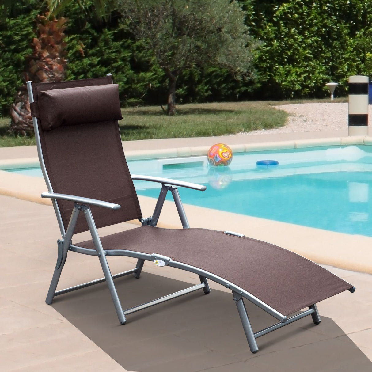 easycomfort easycomfort sdraio prendisole relax reclinabile pieghevole con cuscino giardino marrone ean 8054144136332